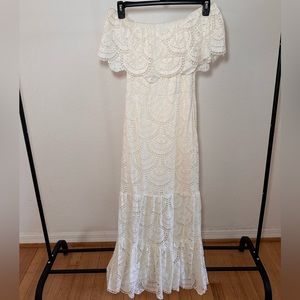 Gianni Bini white crochet dress size M BUT I got it altered to fit like a Small
